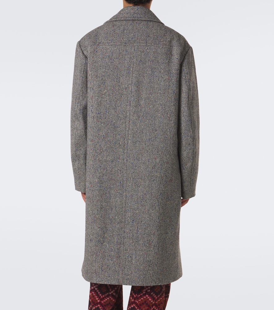 Double-Breasted Wool Tweed Coat