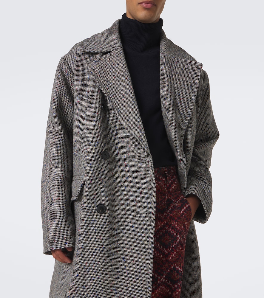 Double-Breasted Wool Tweed Coat