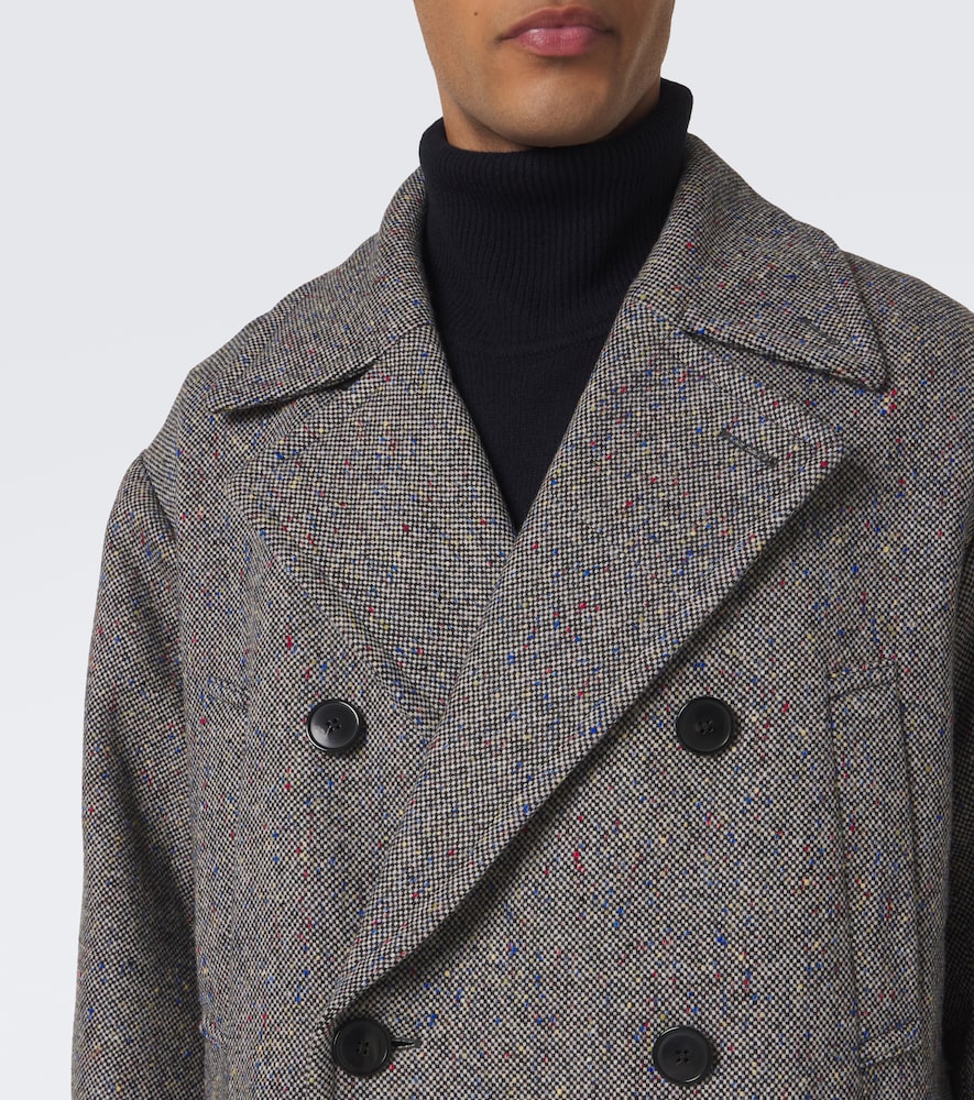 Double-Breasted Wool Tweed Coat