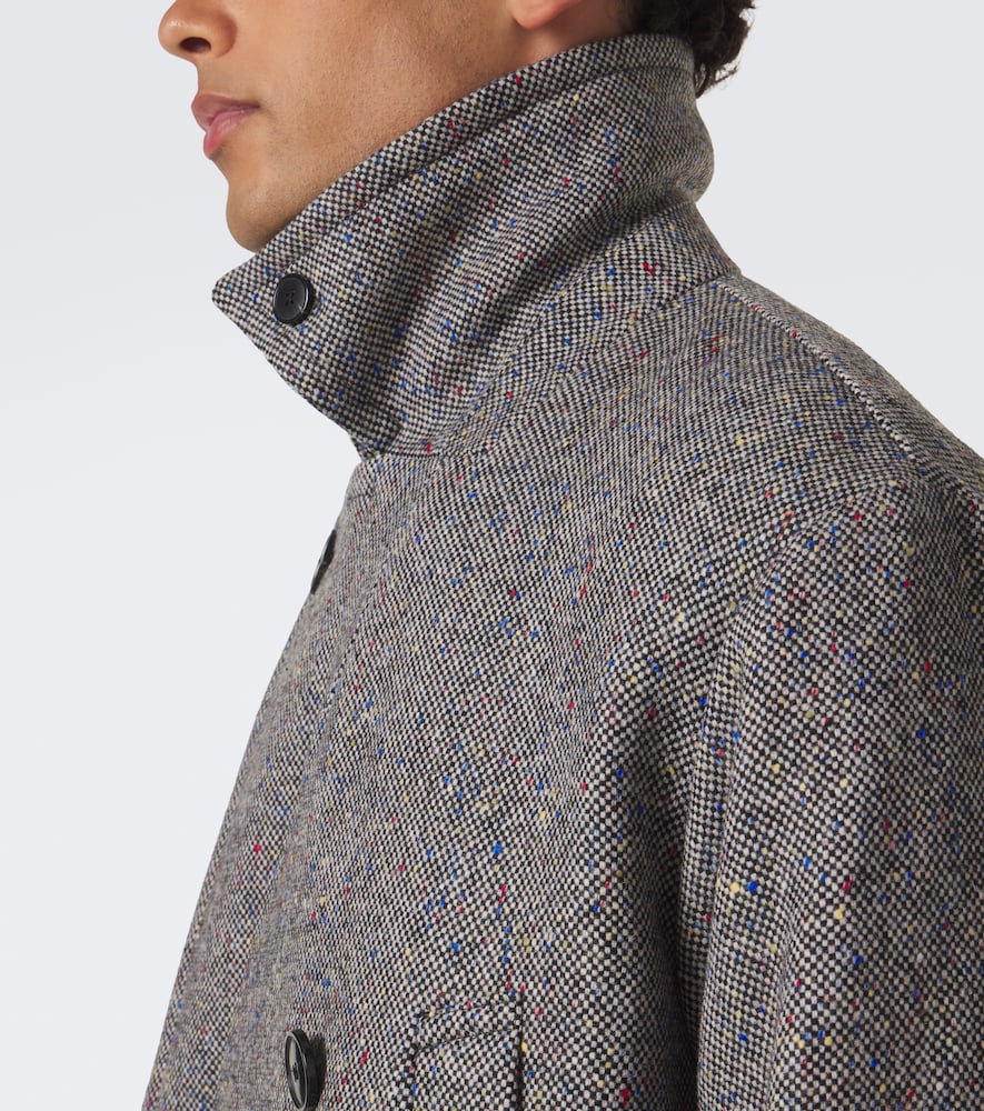 Double-Breasted Wool Tweed Coat