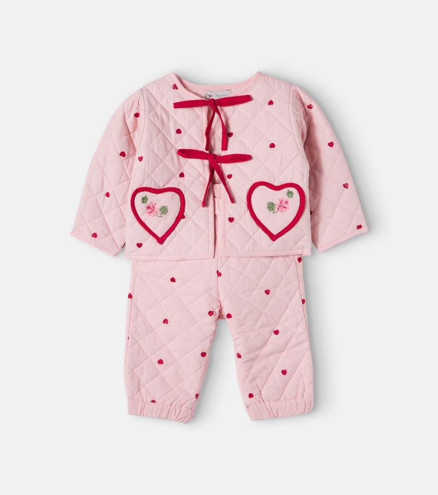 Baby Wattiertes Set Rose aus Baumwolle