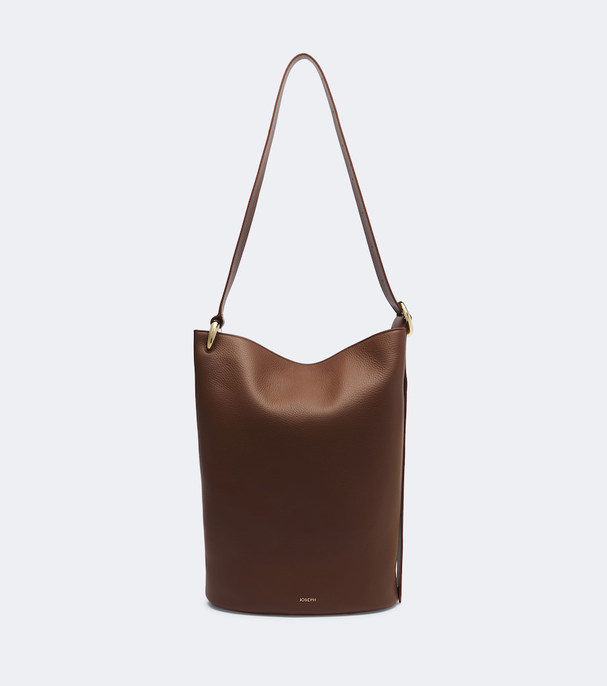 Schultertasche Bucket Large aus Leder