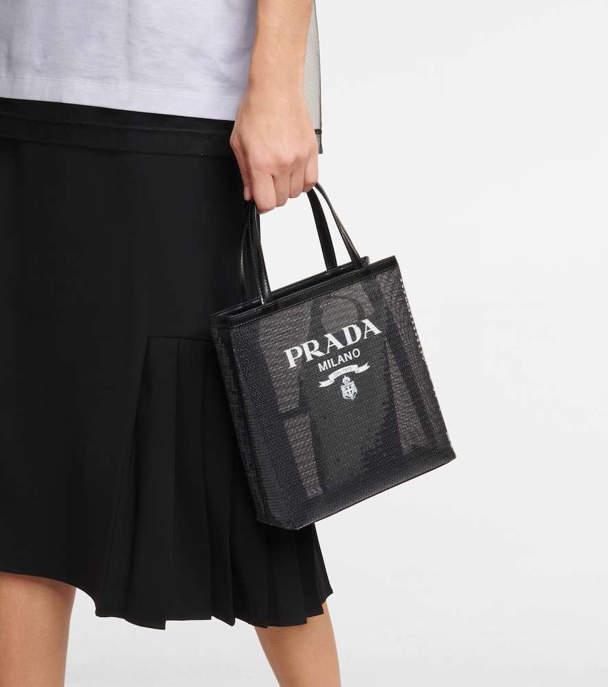 Prada Logo sequin-embellished tote