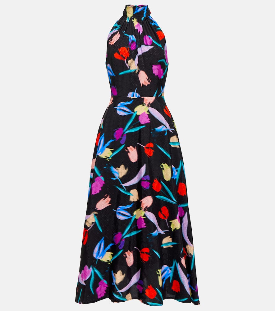 Rotate Frederikke floral halterneck dress