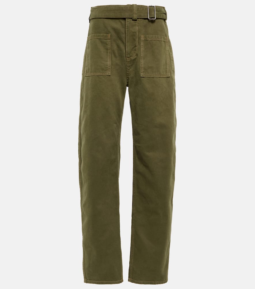 Etro High-rise straight cotton pants