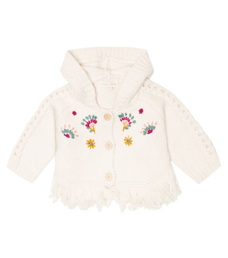 Louise Misha Baby Clara hooded wool-blend cardigan