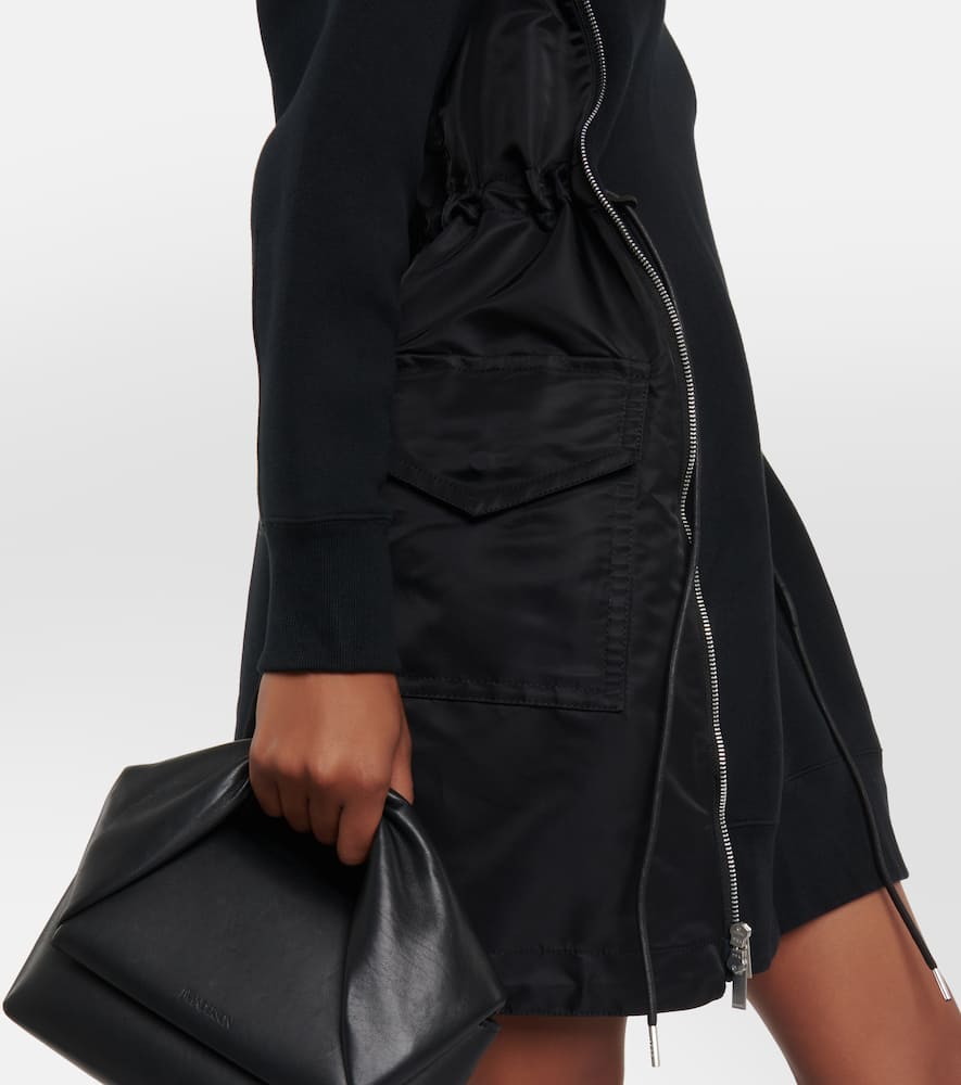 Shop Sacai Cotton Minidress In Black