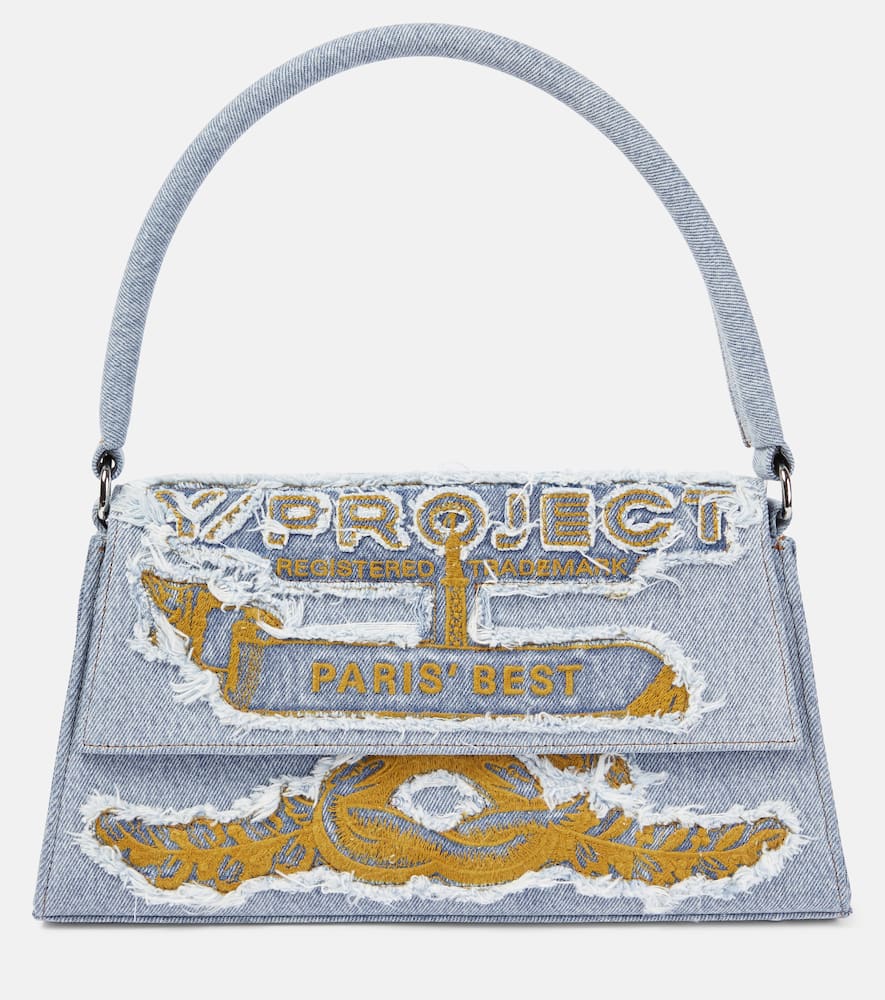 Shop Y/project Paris' Best Denim Shoulder Bag In Blue