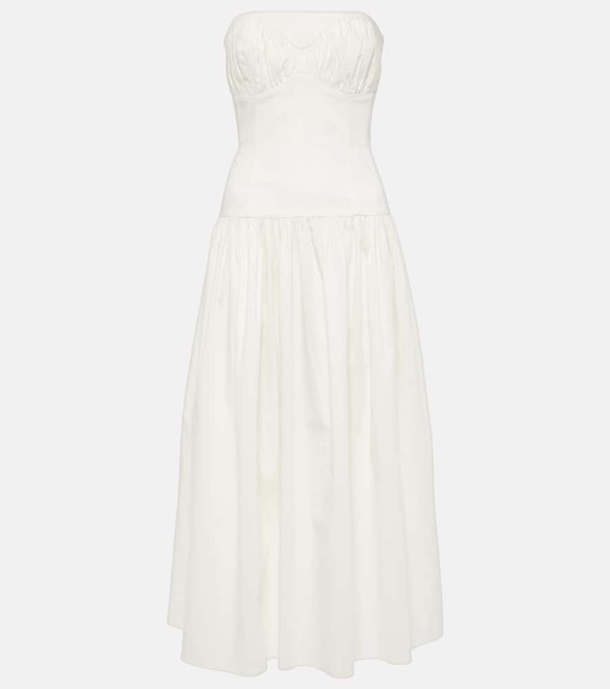 Lauryn strapless cotton-blend midi dress