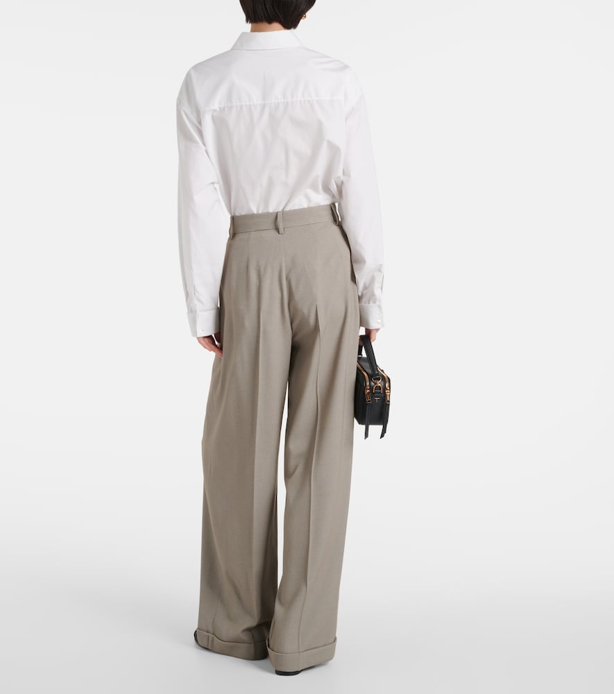 Shop Tod's Mid-rise Wide-leg Pants In C404