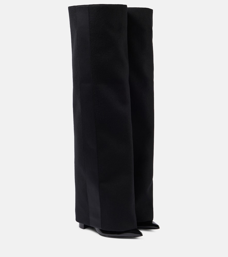 Sacai Stivali in lana con pelle