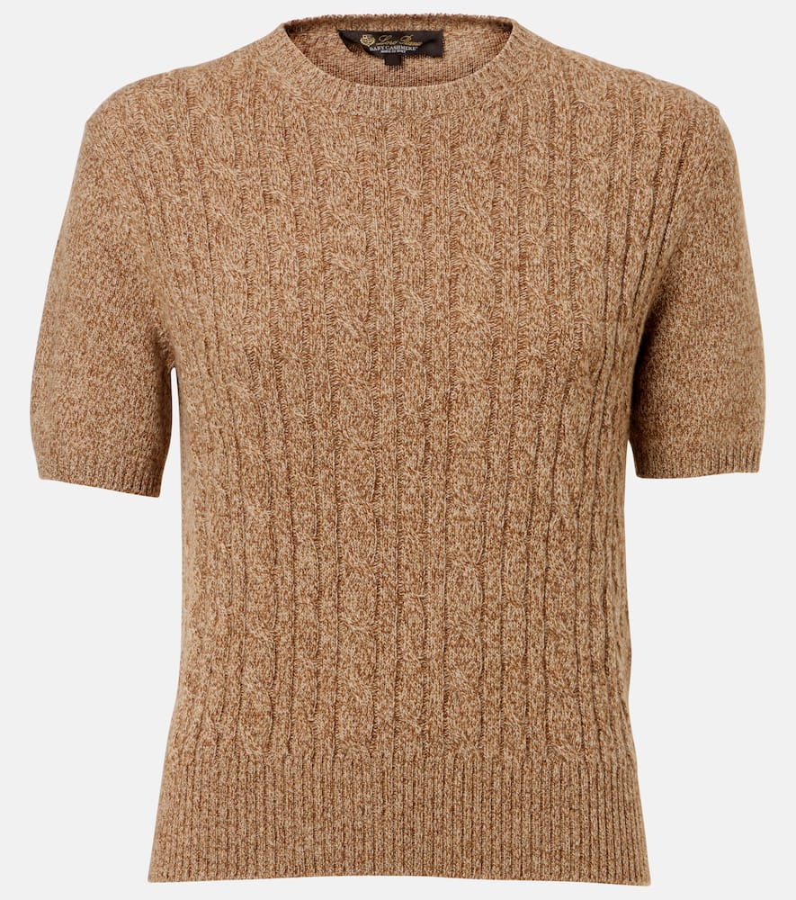 Treccia cable-knit cashmere top