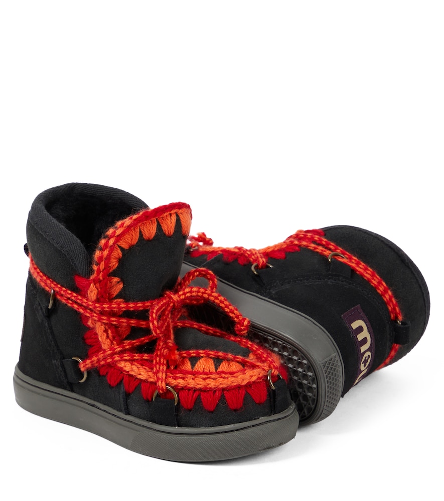 Mou Kids Mou Kids Schneestiefel Aus Veloursleder Mit Shearling 