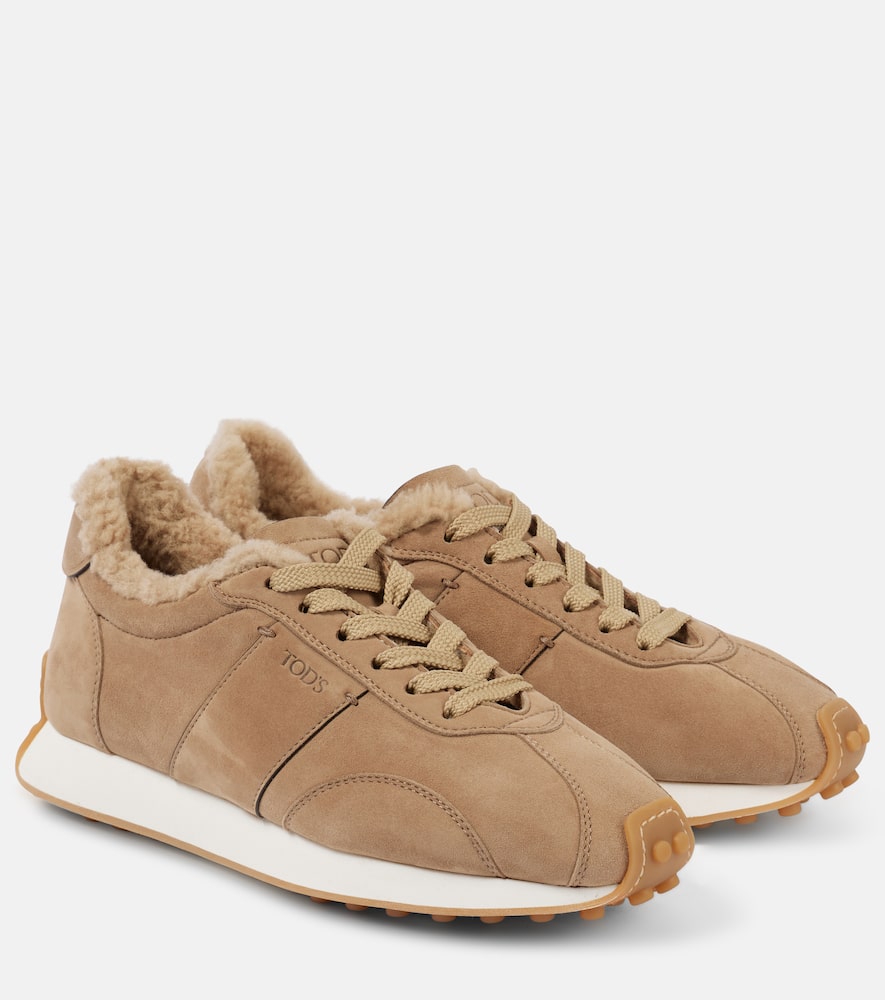 Shearling-lined suede sneakers