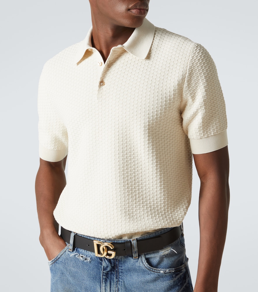DOLCE & GABBANA DG KNITTED COTTON POLO SHIRT