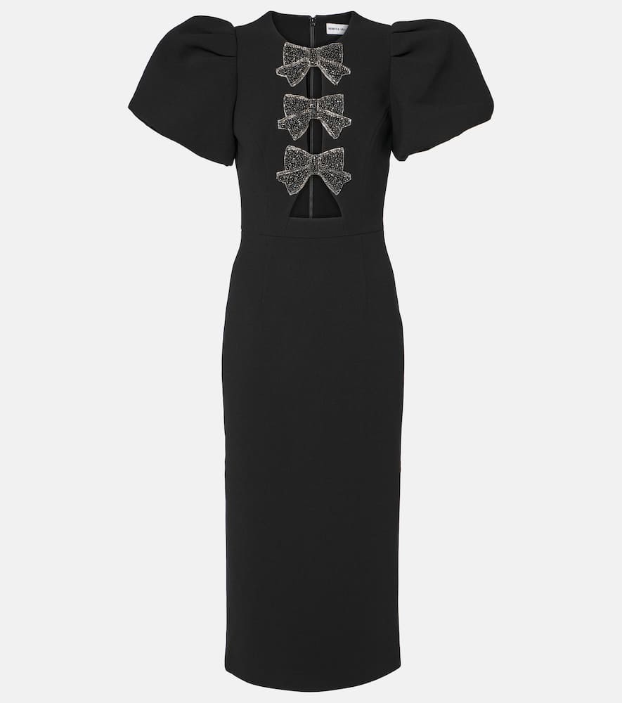 REBECCA VALLANCE ELIANA PUFF-SLEEVE MIDI DRESS