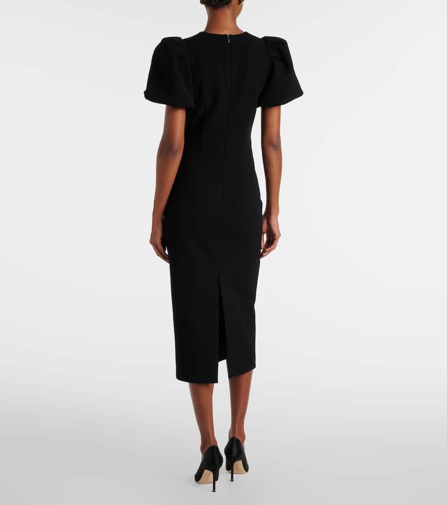 REBECCA VALLANCE ELIANA PUFF-SLEEVE MIDI DRESS