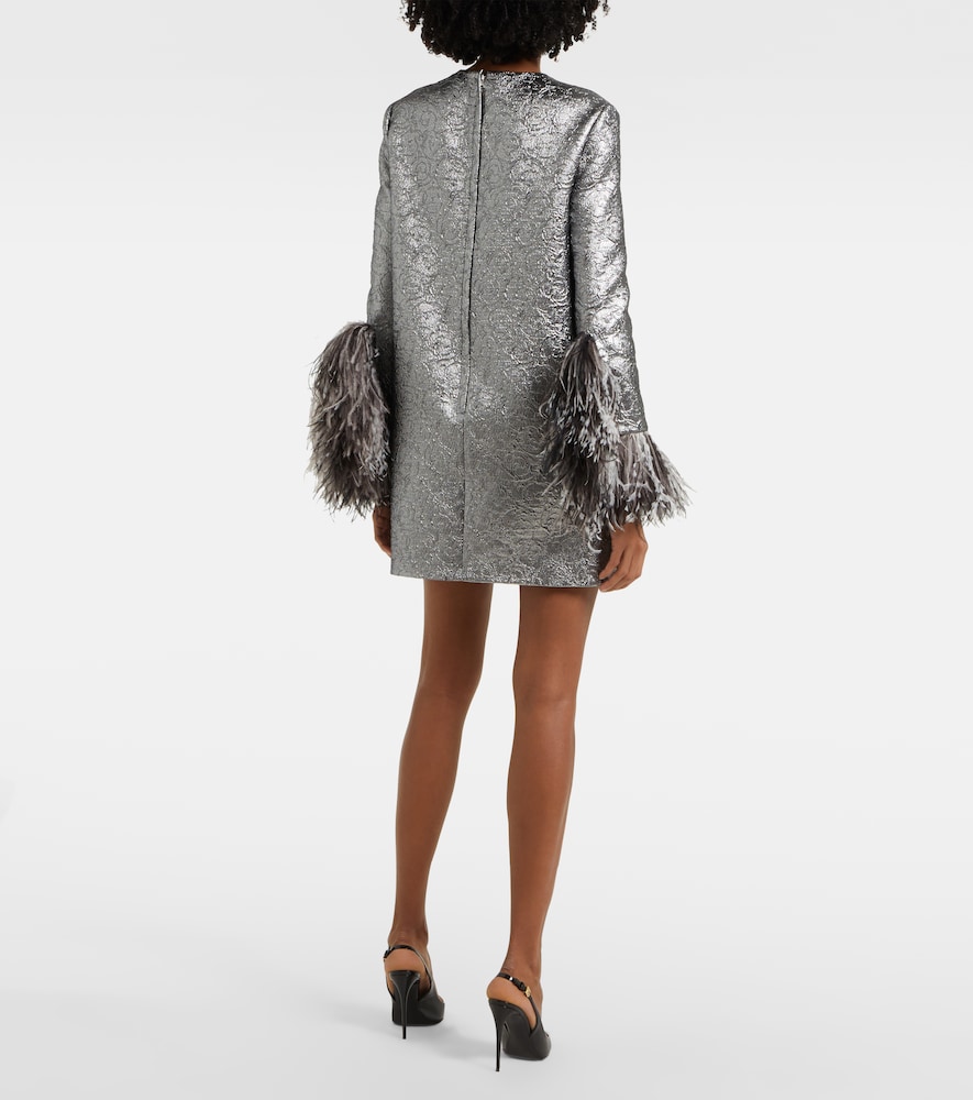  Dolce&gabbana Dolce&gabbana Minikleid Aus Brokat Mit Federn 
