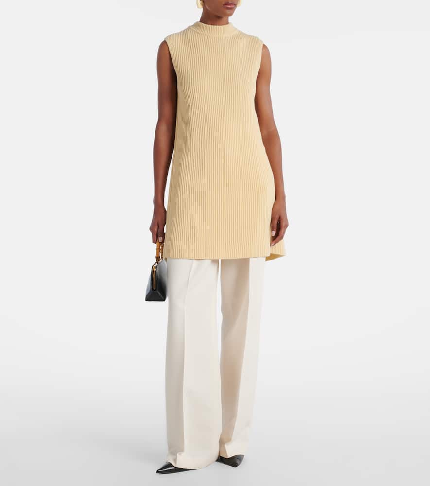 Shop Jil Sander Oversized Ribbed-knit Wool Vest