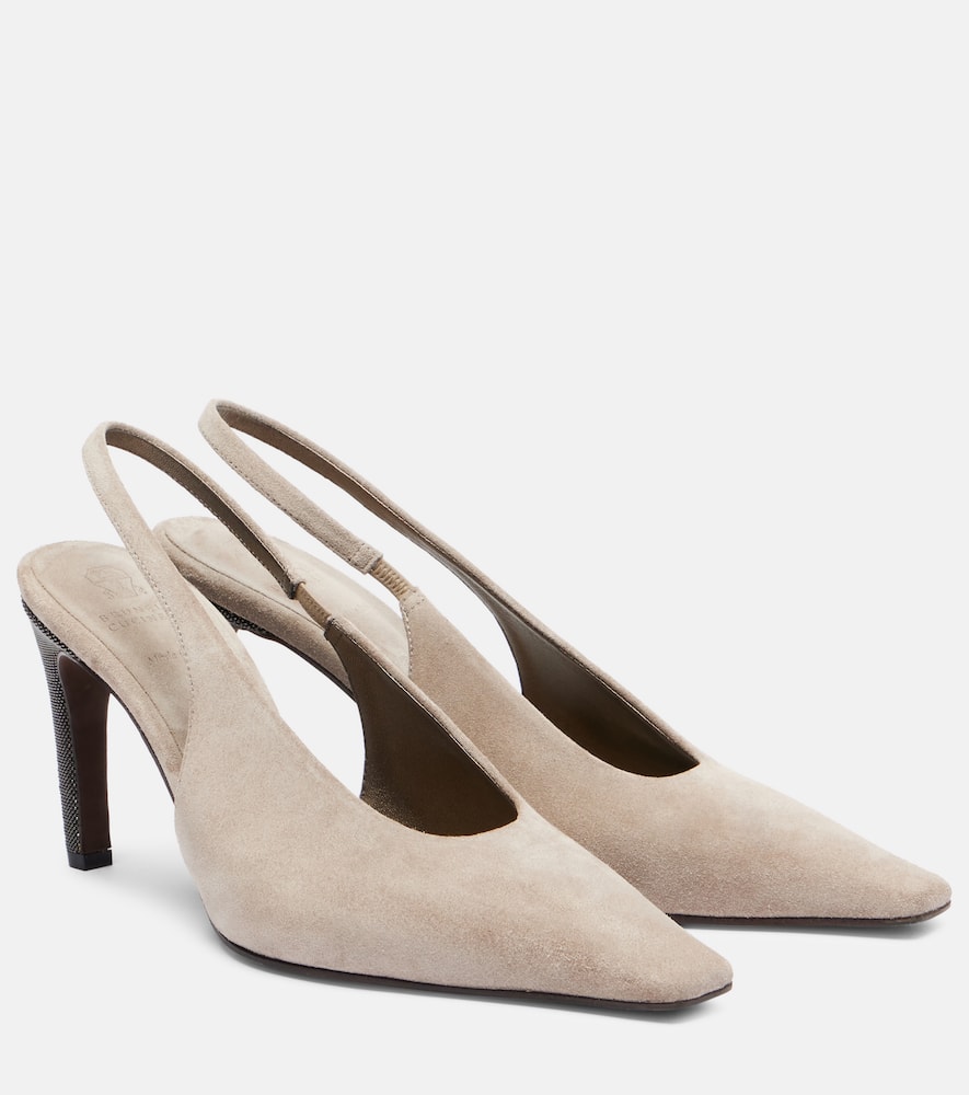 80 Monili suede slingback pumps
