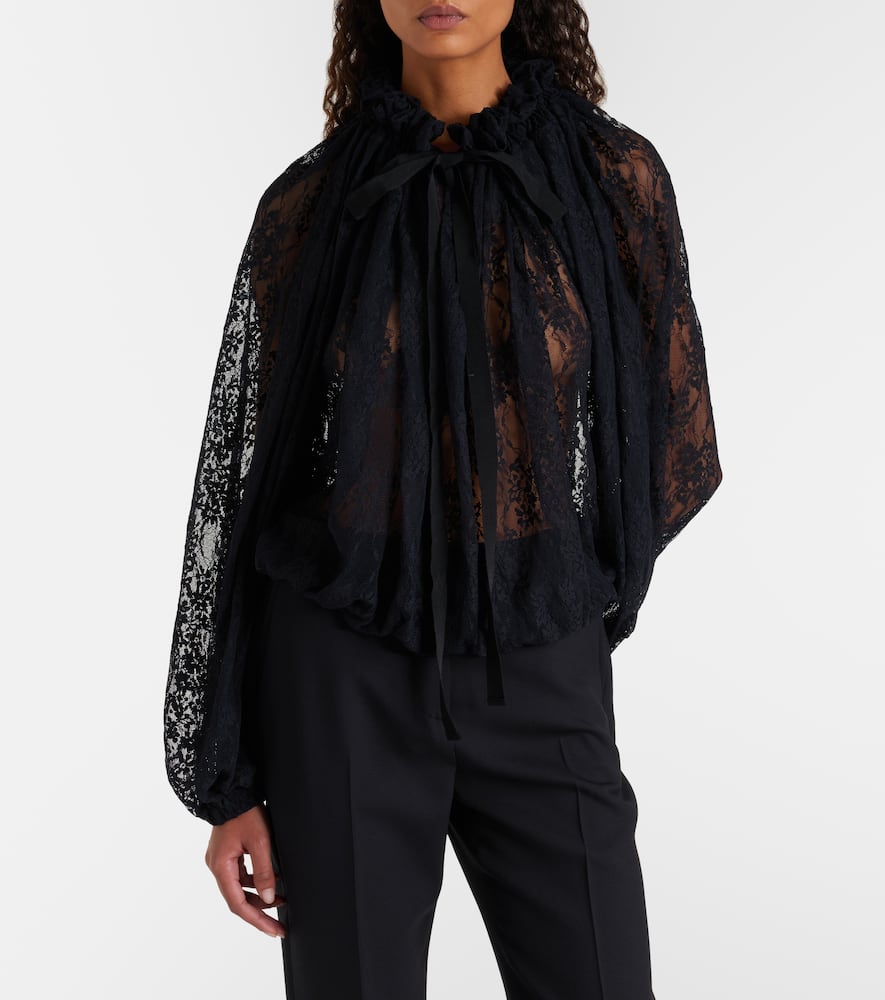 Patou Floral Lace Blouse In Black