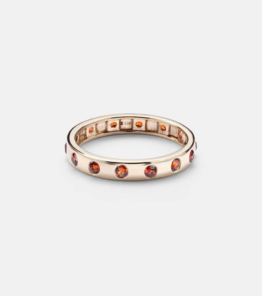 Stone And Strand 10kt Gold Ring With Garnet In Gold