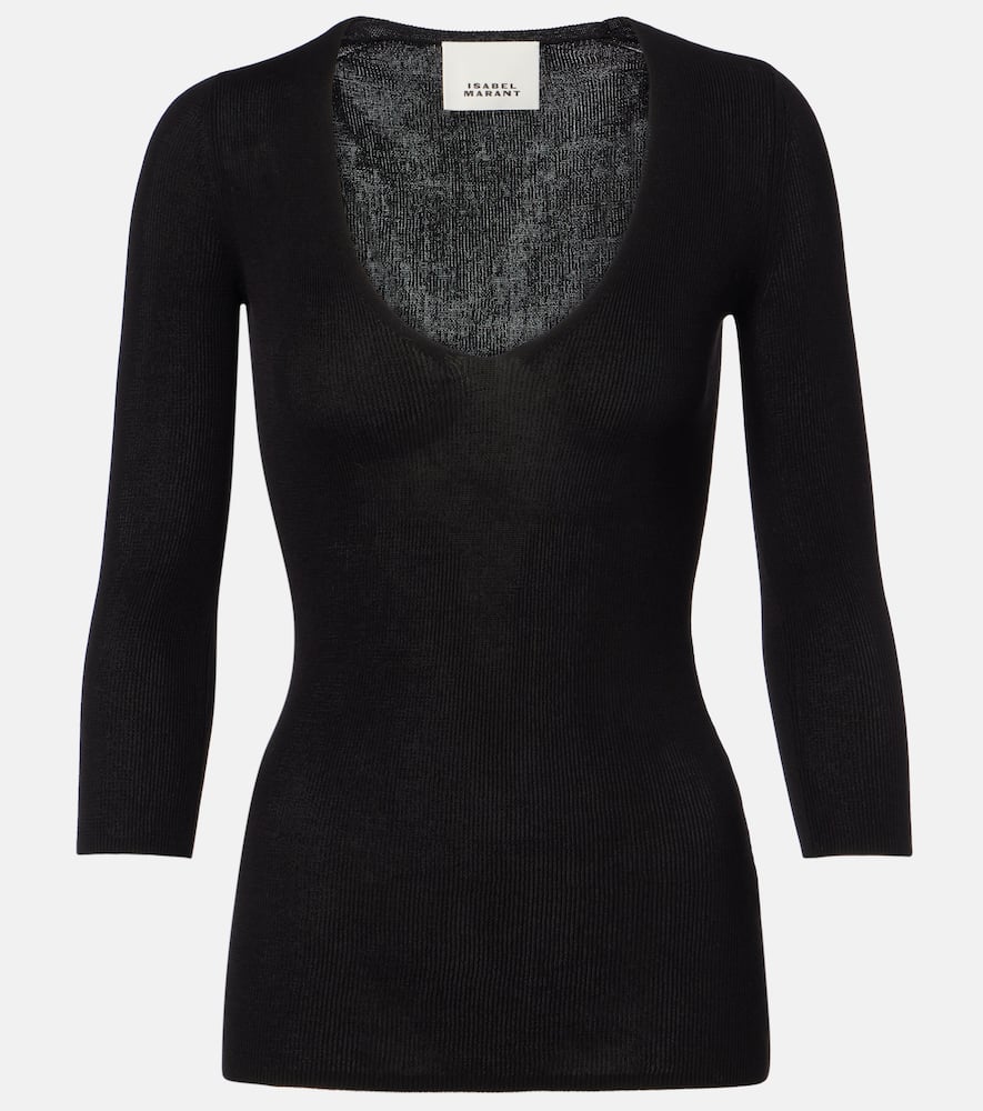 Felicia knitted cotton-blend top