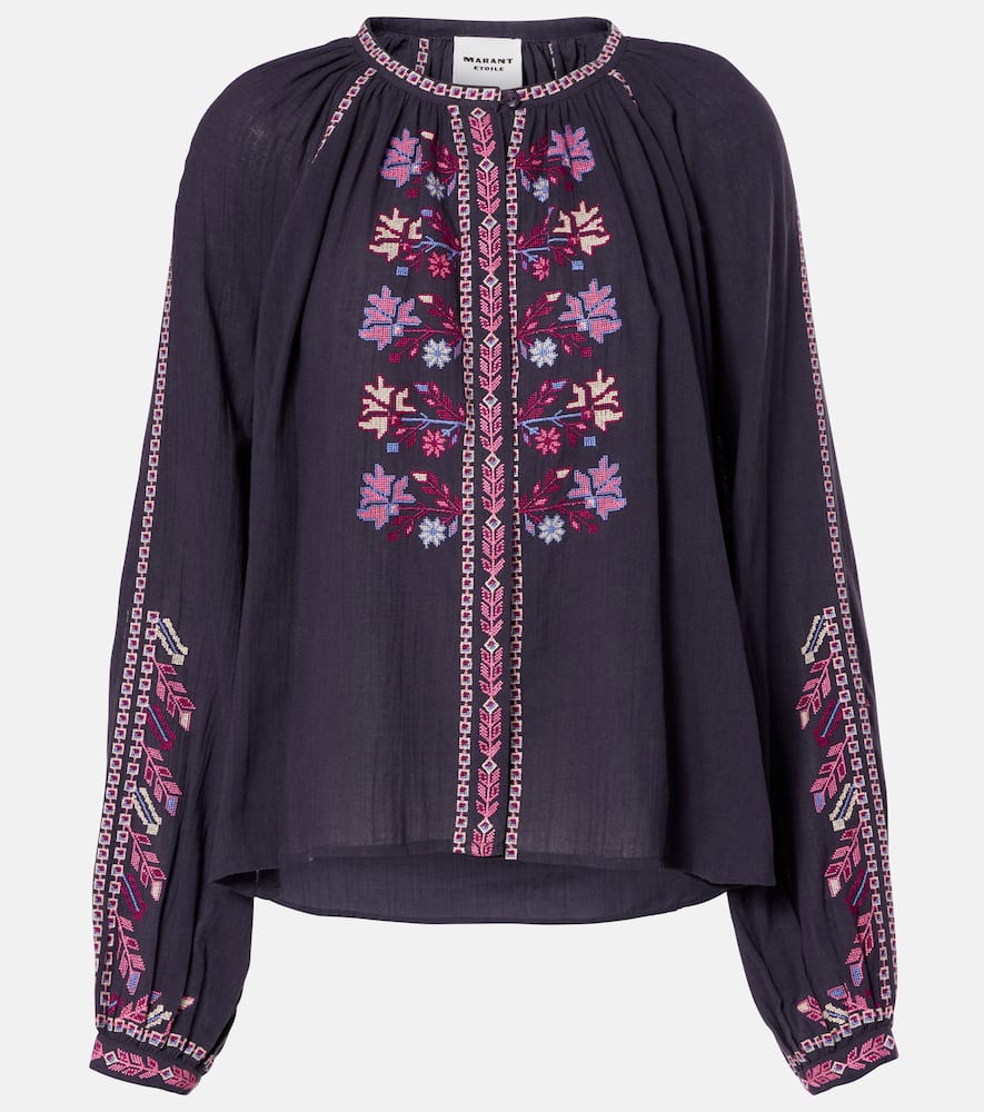 Lynne embroidered cotton blouse