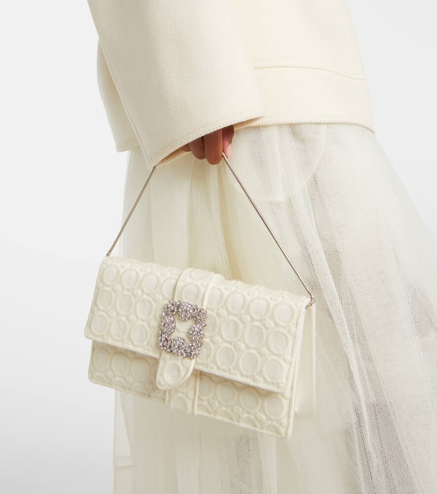 Manolo Blahnik Capri Embellished Clutch In White