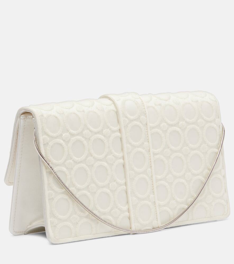 Manolo Blahnik Capri Embellished Clutch In White