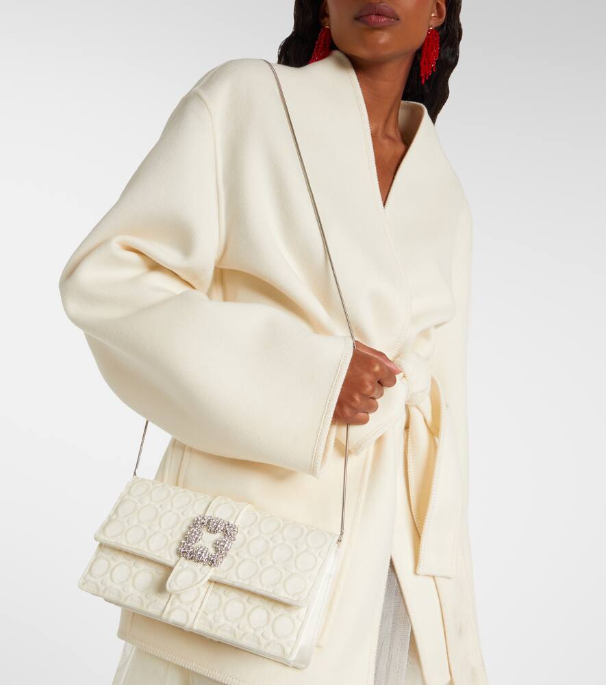 Manolo Blahnik Capri Embellished Clutch In White