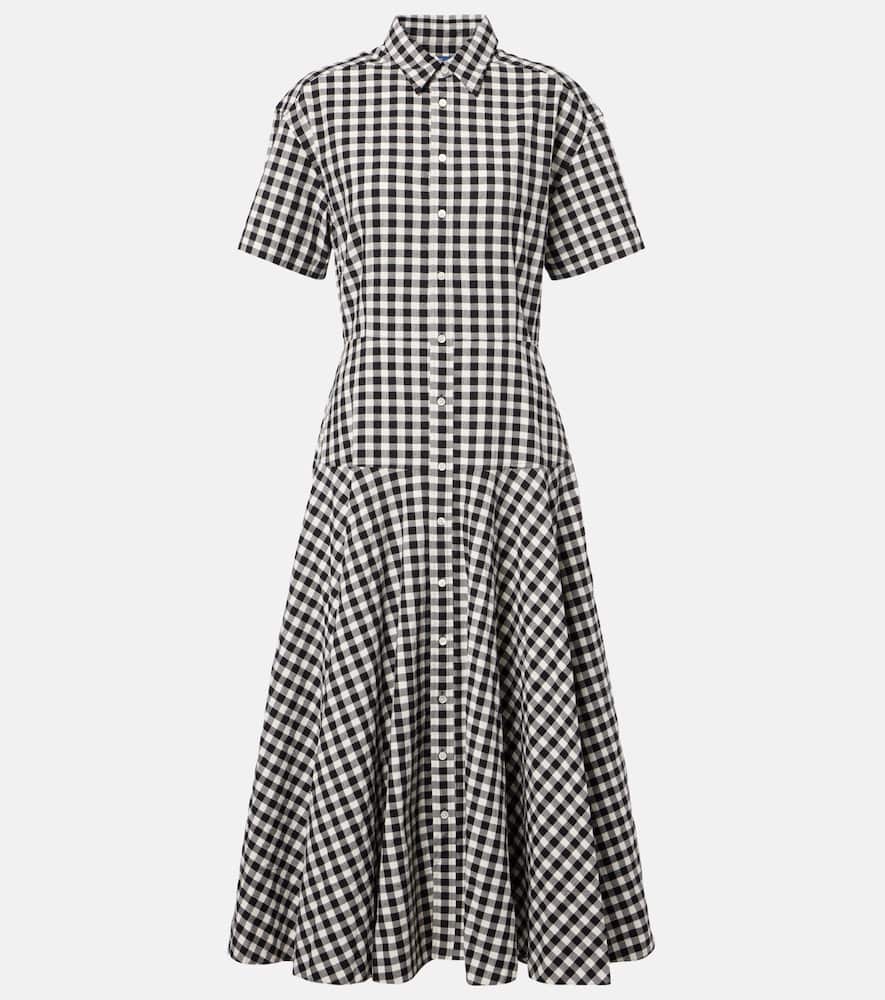Polo Ralph Lauren Gingham Cotton Shirt Dress In Black