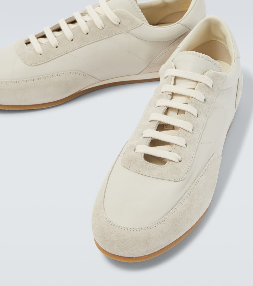 Common Projects Minimal Runner Suede-trimmed Leather Sneakers In White