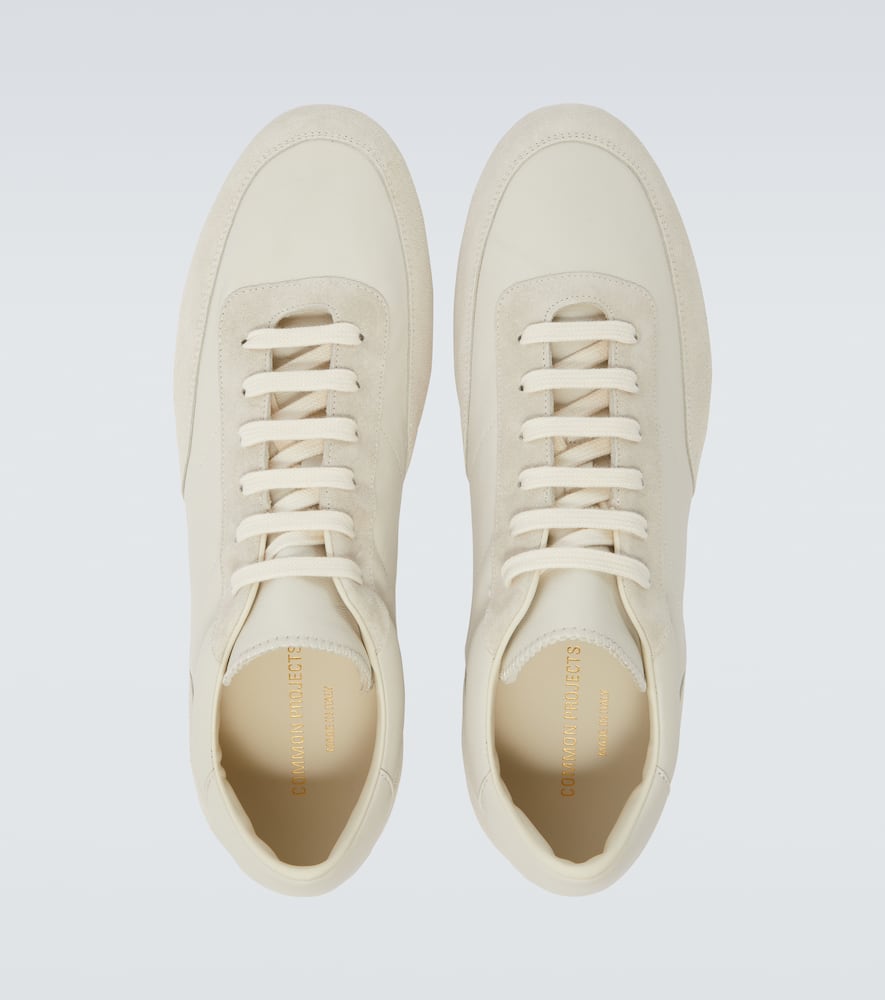 Common Projects Minimal Runner Suede-trimmed Leather Sneakers In White