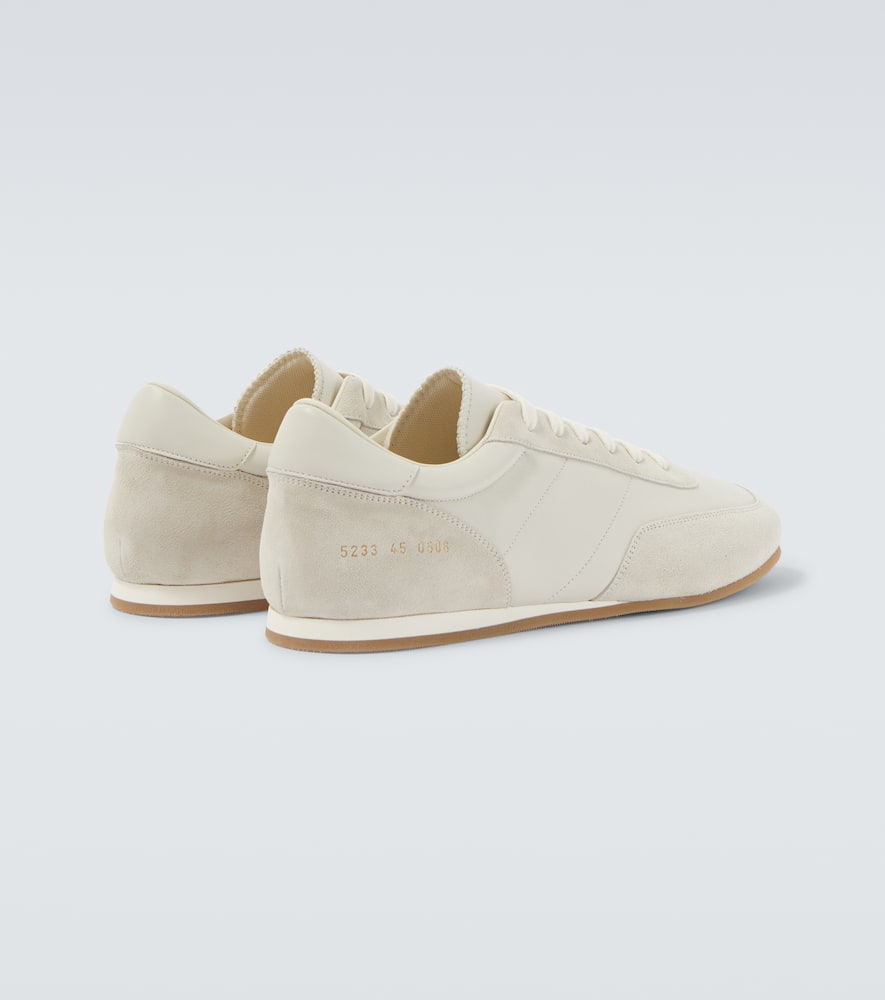Common Projects Minimal Runner Suede-trimmed Leather Sneakers In White