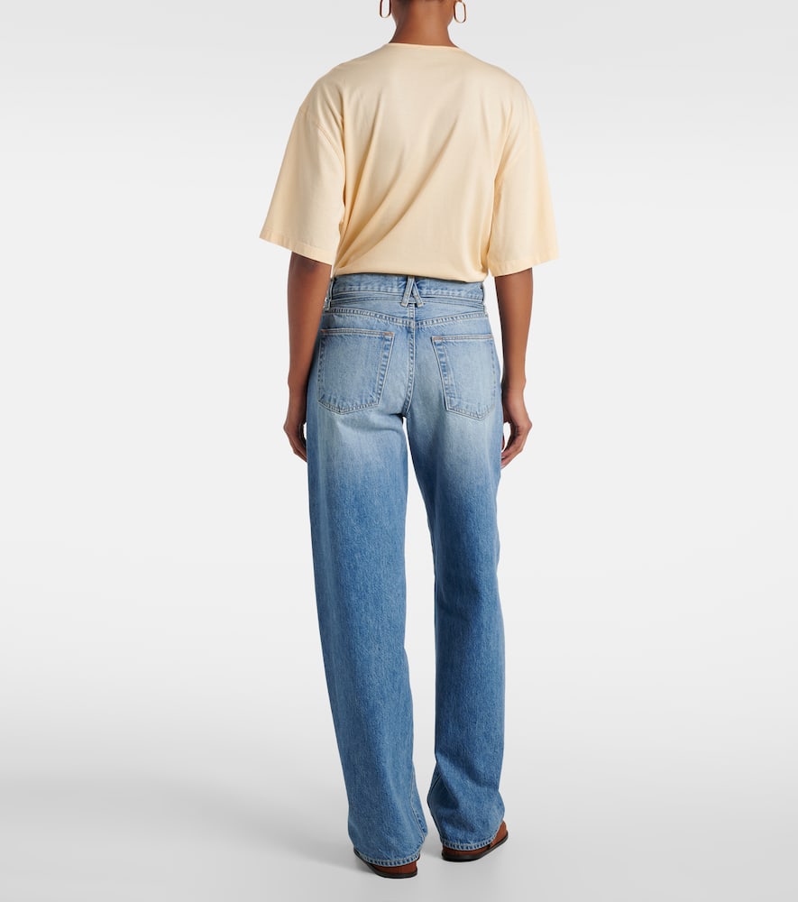 Slvrlake Hailey Belted Mid-rise Barrel-leg Jeans In Blue