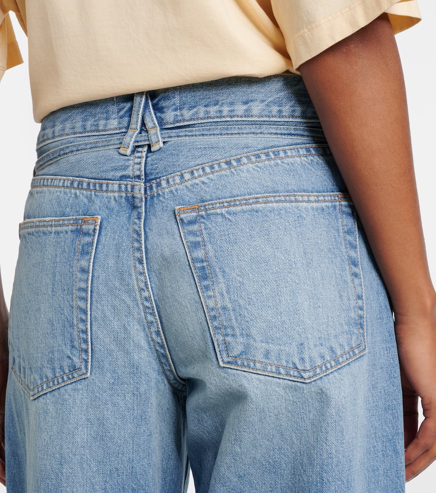 Slvrlake Hailey Belted Mid-rise Barrel-leg Jeans In Blue