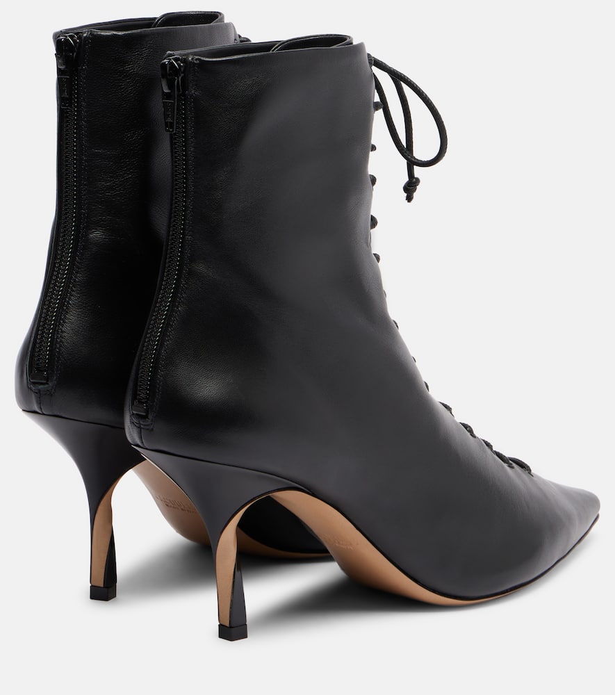 Jacquemus Leather Ankle Boots In Black