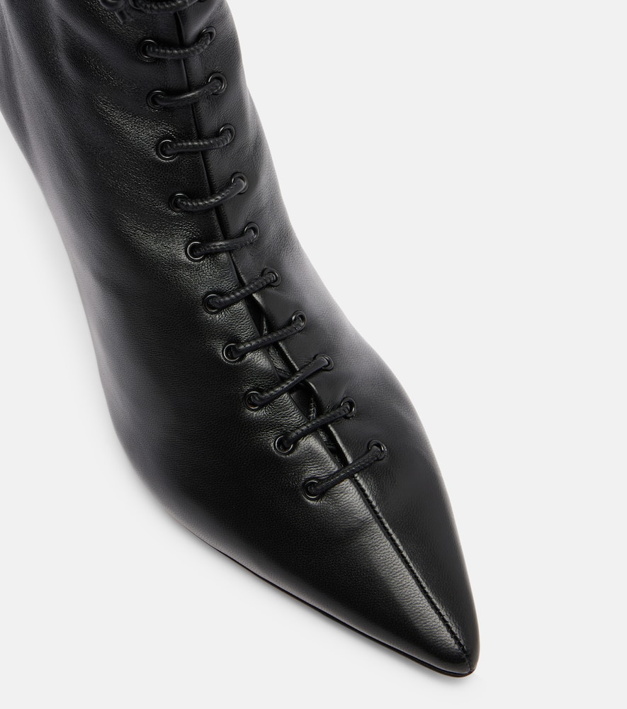 Jacquemus Leather Ankle Boots In Black