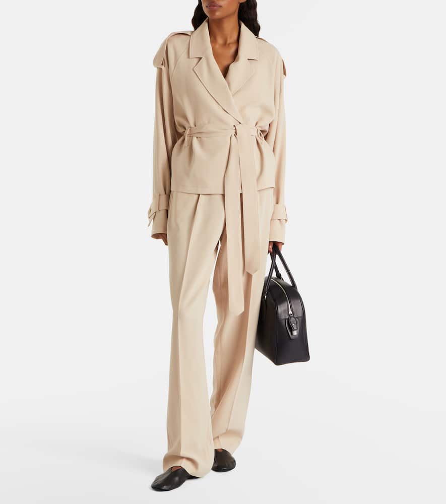 Aya Muse Soli High-rise Straight Pants In Neutral