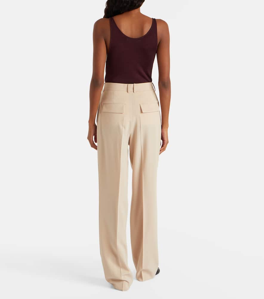Aya Muse Soli High-rise Straight Pants In Neutral