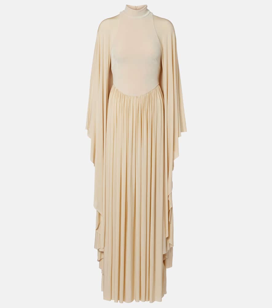 Zimmermann Memento Pleated Velvet Gown In Neutral
