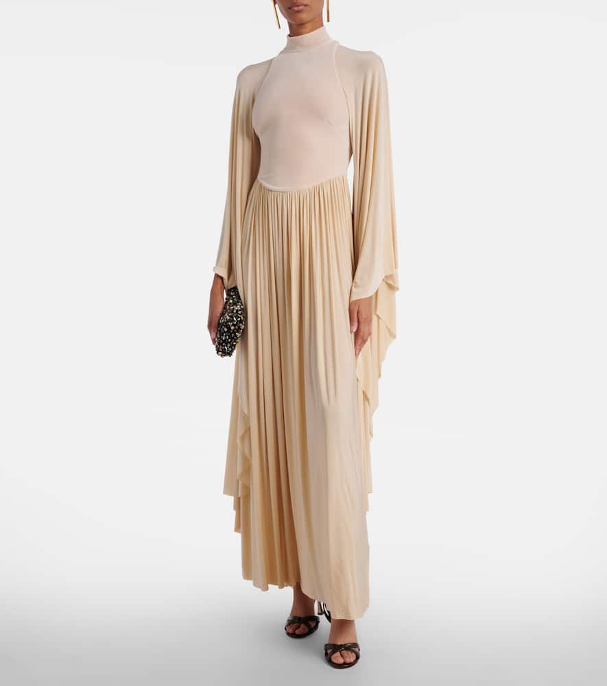 Zimmermann Memento Pleated Velvet Gown In Neutral