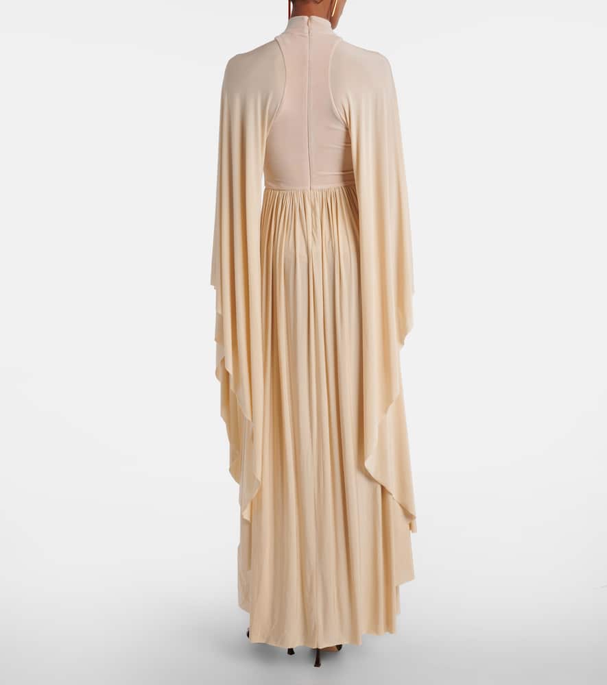 Zimmermann Memento Pleated Velvet Gown In Neutral