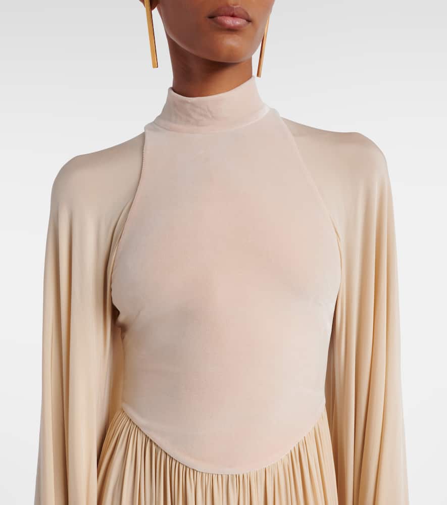 Zimmermann Memento Pleated Velvet Gown In Neutral