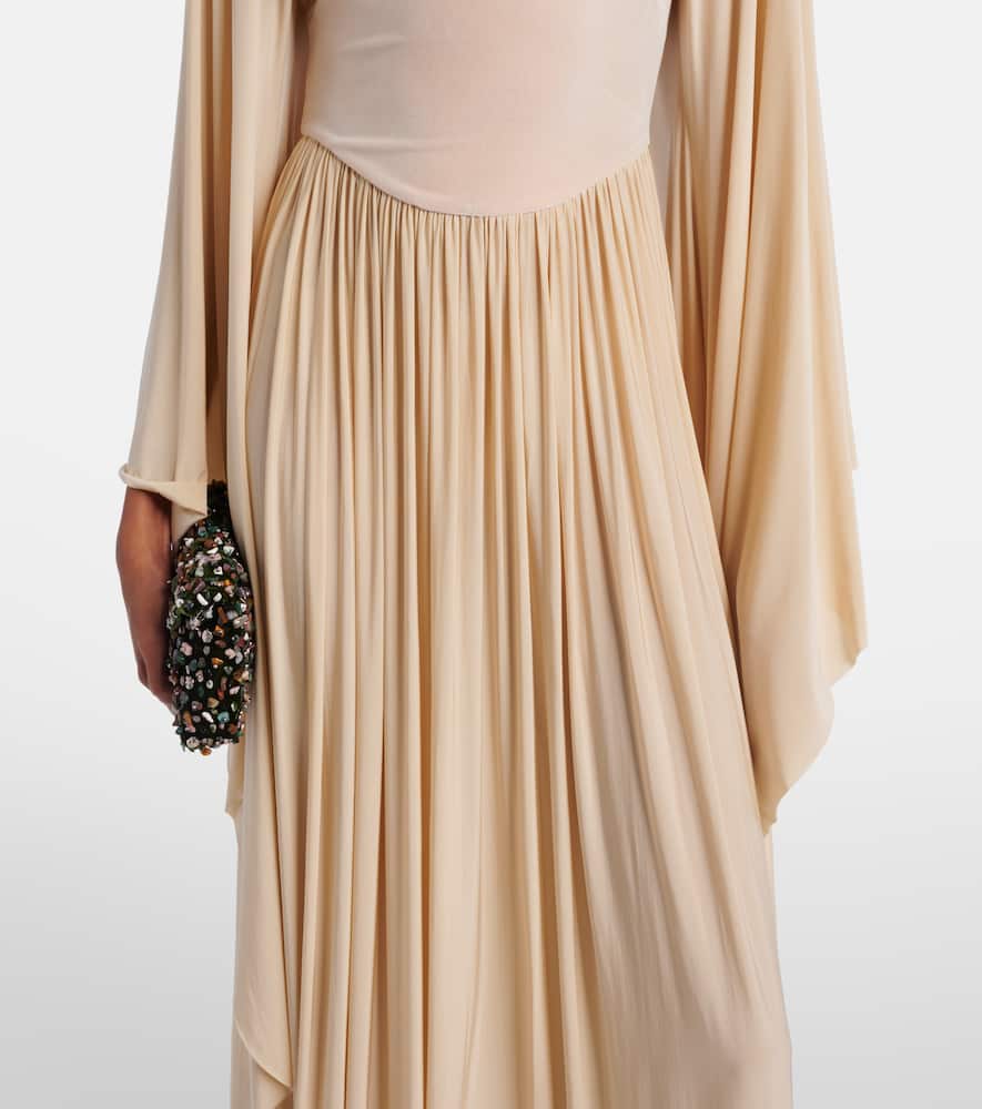 Zimmermann Memento Pleated Velvet Gown In Neutral