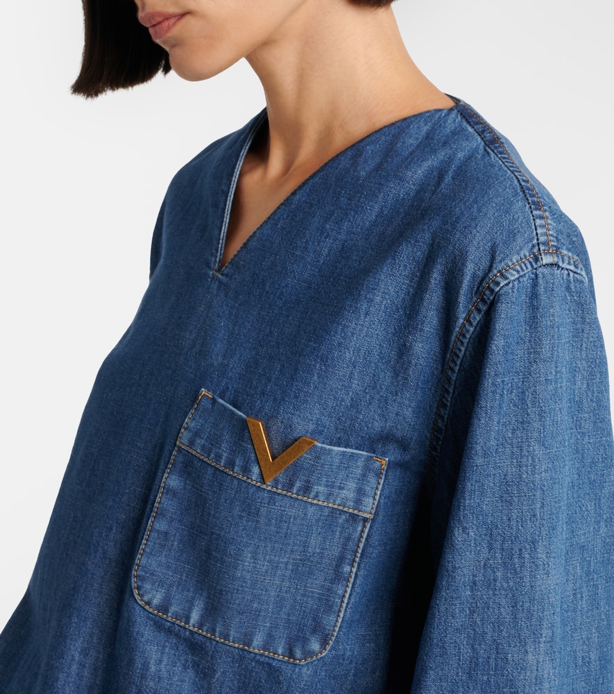  Valentino Valentino Vgold Chambray Top 