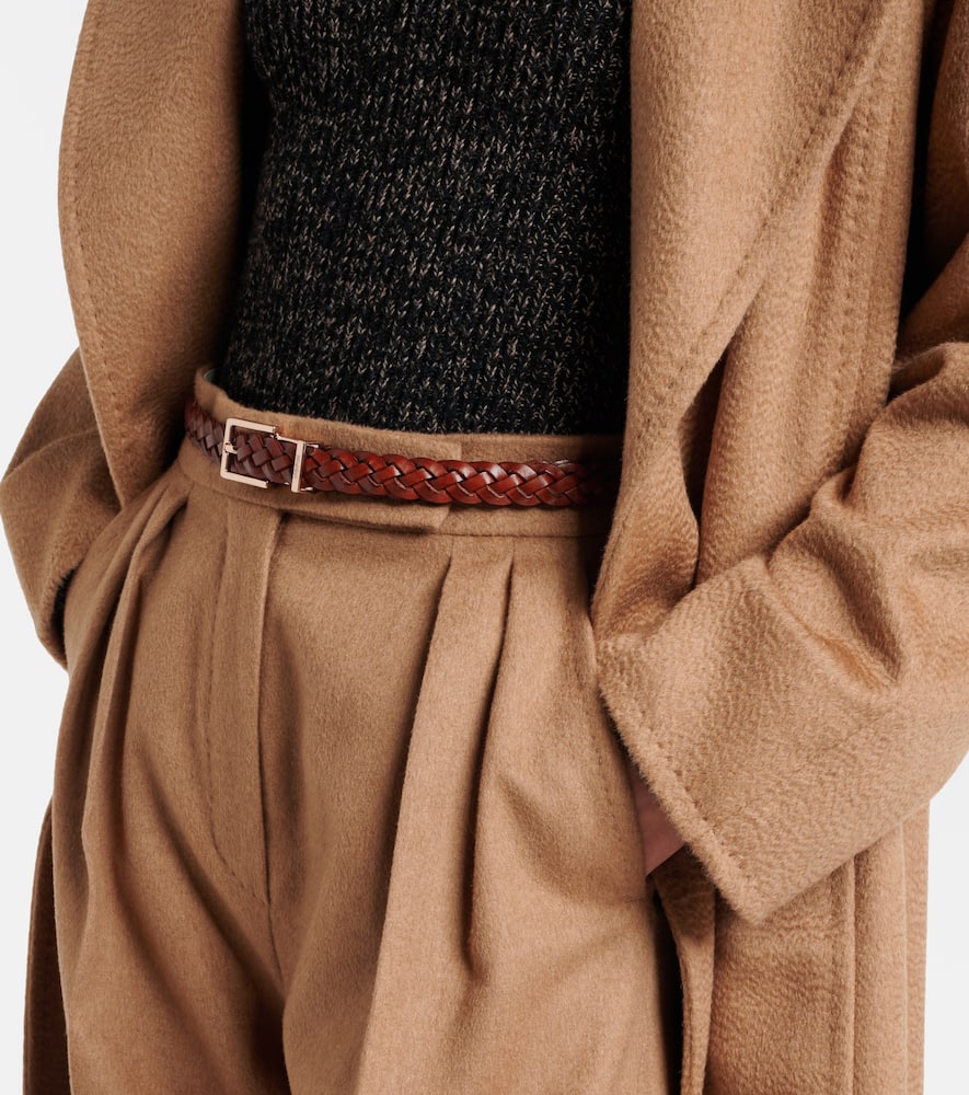 Max Mara Vetta Leather Belt In Brown