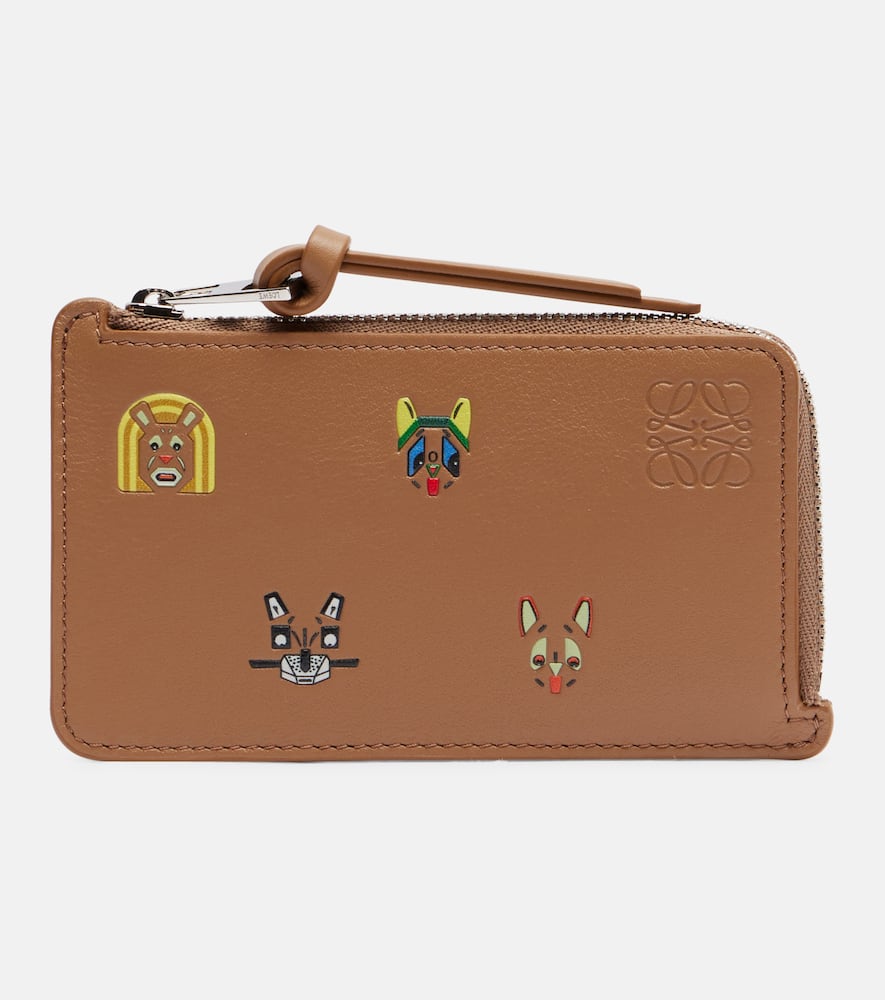 Loewe X Louis Wain Cats Leather Card Holder In Brown