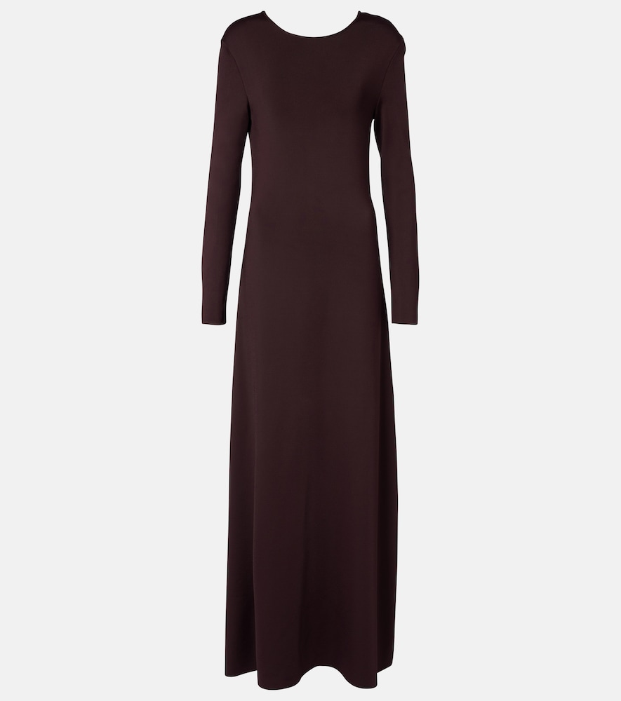 Bottega Veneta Women's Burgundy Open-Back Compact Knit Maxi Dress UK Size 12 - Mytheresa